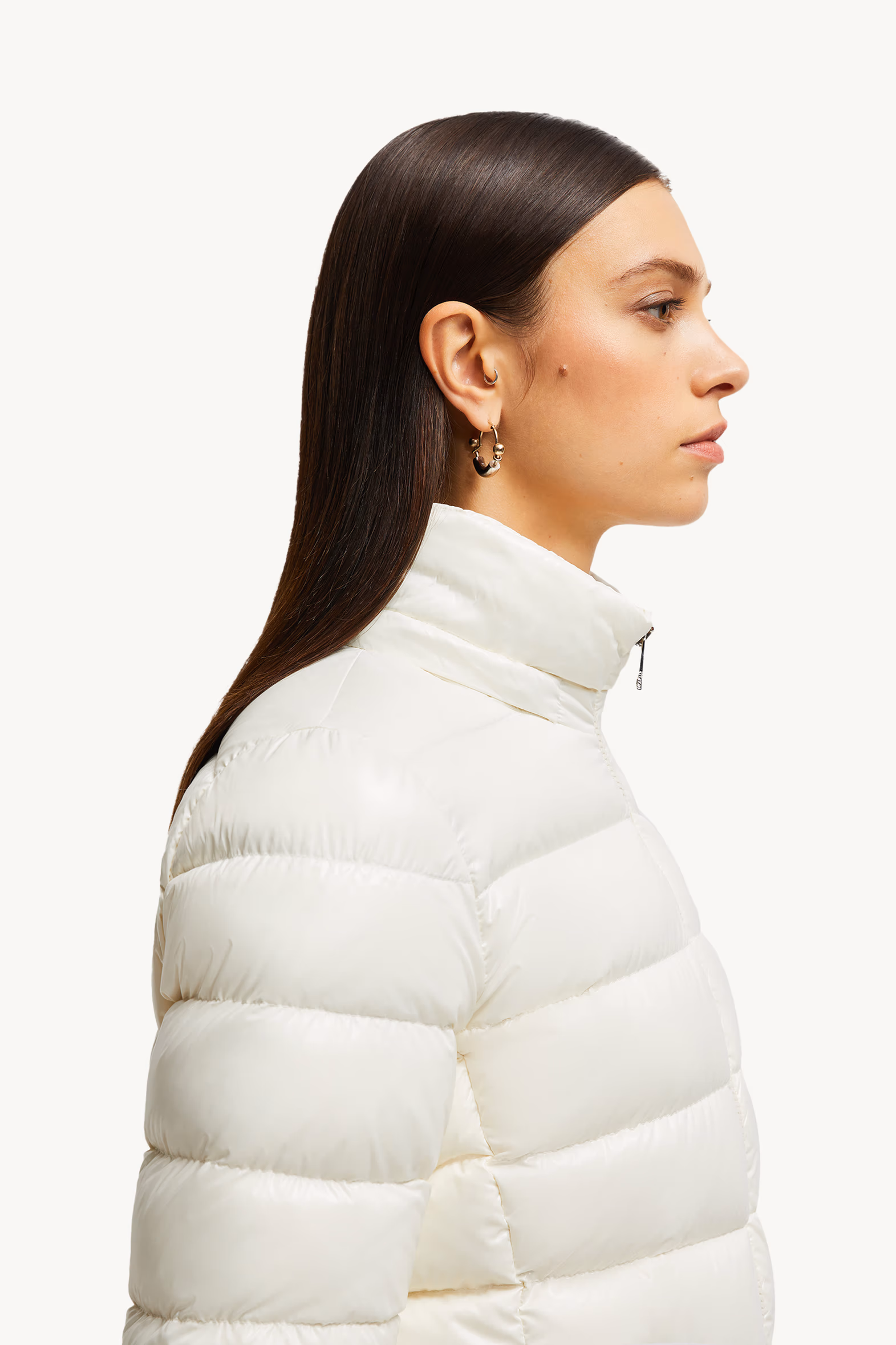 Badyf Faux Fur-Trimmed Hooded Short Down Jacket Women White Moncler 7